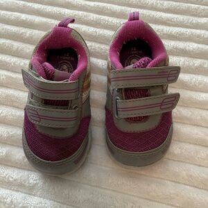 Pediped Fuchsia and Gray Kids Sneakers